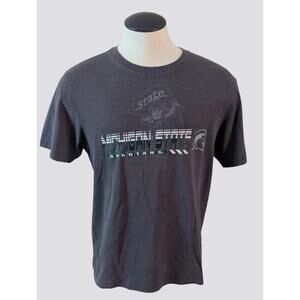 MICHIGAN STATE UNIVERSITY MSU Gray Cotton Blend Athletic T Shirt Size Large